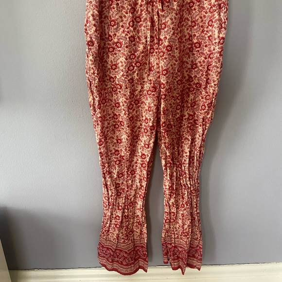 Faherty Adella Floral Organic Cotton Jumpsuit in Pink Size Medium - Picture 5 of 10